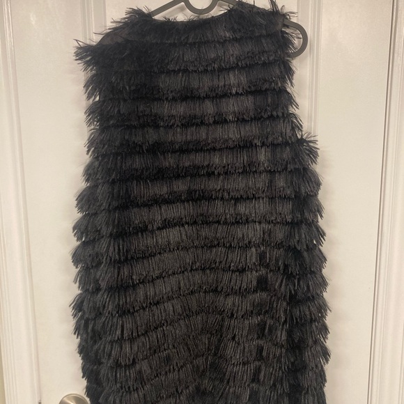 Black fuzzy dressy vest - Picture 2 of 3